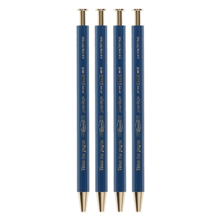 MARK'S Time for Paper 復古六角木軸原子筆, 海軍藍色, 4支