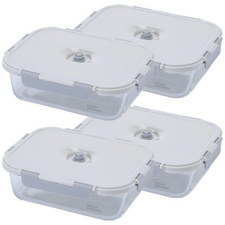 cook power 鍋寶 鎖氧系列 抽真空玻璃保鮮盒 不含真空棒 1450ml, 容器 + 蓋子, 4個