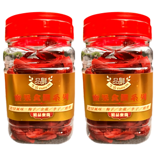 品鮮生活 辣芒果 古早味厚切微辣芒果乾 罐裝零食 辦公室休閒零嘴, 365g, 2罐