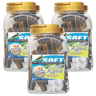 A star 高齡犬褐藻膠加強五星棒, 軟Q口感 潔牙骨, 褐藻膠加強, 750g, 3桶