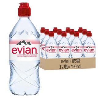 evian 依雲 台灣公司貨 天然礦泉水, 750ml, 12瓶