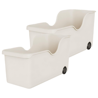 小麥購物 滑輪櫥櫃收納盒 L2352, 白色, 2個