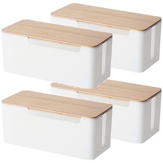 安可 木蓋電線收納盒 02 大號 30 x 13 x 12cm, 4個