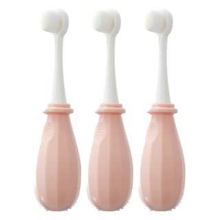 KU.KU Duckbill 酷咕鴨 極細兒童萬毛牙刷, 柔軟刷毛, 呵護乳齒, 0-3歲適用, 櫻粉色, 1入, 3支