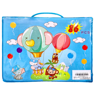 JAR 嚴選 水彩畫筆86件套裝禮盒 藍色 兒童繪畫套裝 美術用品, 1盒