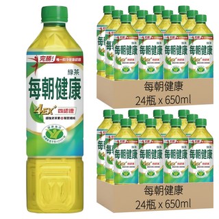 每朝健康 綠茶, 唯一3項健康食品認證, 助您對抗體脂肪, 650ml, 48瓶