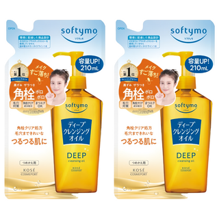 KOSE 高絲 SOFTYMO 絲芙蒂 深層潔顏卸粧油補充包 210ml 2包