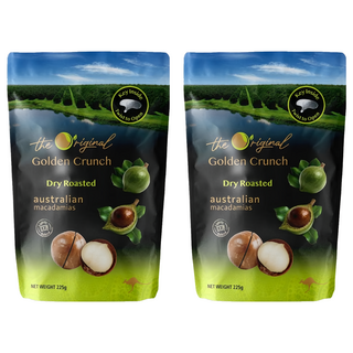 Golden Crunch Macadamias Australia 頂級夏威夷果 帶殼原味, 2個, 225g