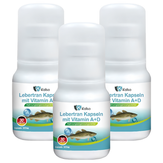 Kalso 科德司 鱈魚肝油AD軟膠囊, 30顆, 3罐