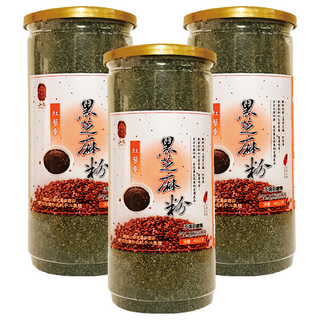 弘益 黑芝麻紅藜麥粉, 400g/罐, 豐富膳纖、全面營養 無糖無添加, 3罐
