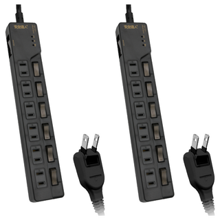 安全達人 BiBi聲AI 過載警報延長線 7開6插6尺2P S-61WF, 2個, 灰色, 1.8m