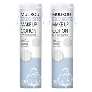 小麥購物 全棉三層淨膚化妝棉 L340, 100片, 2包