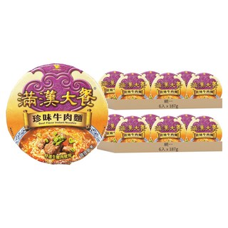 統一 滿漢大餐 珍味牛肉麵 187g, 12入