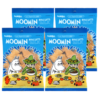 Hokka 北陸製菓 嚕嚕米造型餅乾 牛奶口味, 72g, 4包