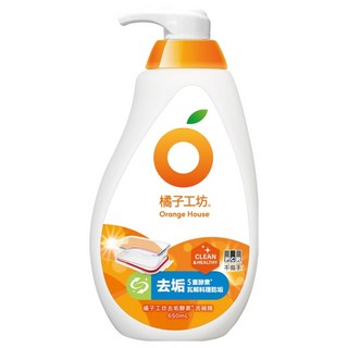 橘子工坊 家用清潔去垢酵素洗碗精, 微胞橘油, 適用於蔬果和奶瓶, 650ml, 1瓶