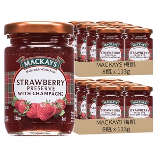 MACKAYS 梅凱 草莓香檳果醬, 113g, 16瓶