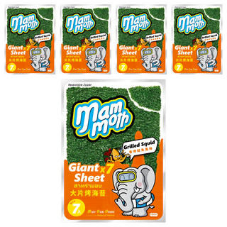 MM象 泰式烤海苔 香烤魷魚口味 大片 7入, 42g, 5袋