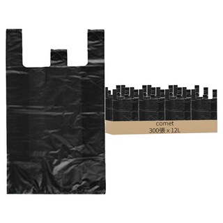 comet 黑色手提塑膠袋, 12L, 300張