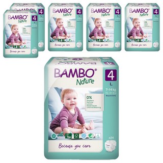 Bambo Nature 伴寶樂 Green 大容量黏貼型尿布 7~14kg, 第4階段, 144片