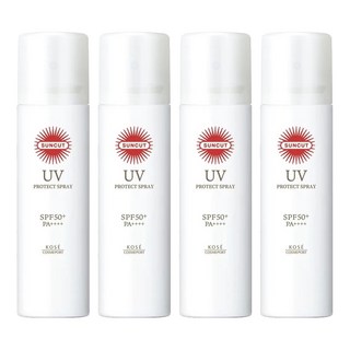 KOSE 高絲 SUNCUT UV 曬可皙 台灣公司貨 高效防曬噴霧, 90g, 4瓶