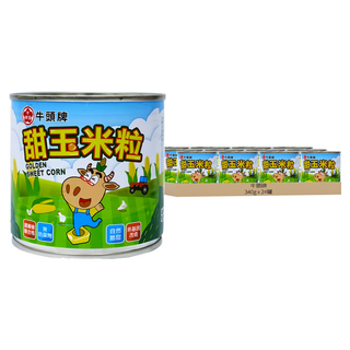牛頭牌 甜玉米粒, 顆粒飽滿 脆甜多汁 真空封罐 易開罐包裝, 340g, 24罐