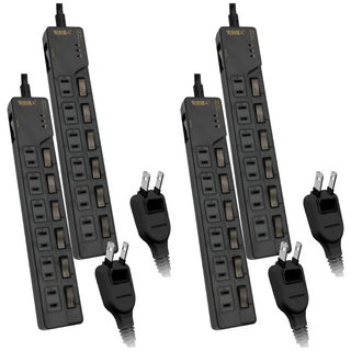 安全達人 BiBi聲AI 過載警報延長線 7開6插6尺2P S-61WF, 4個, 灰色, 1.8m