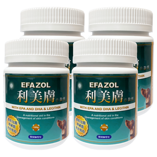 EFAZOL 利美膚 膚散劑，含EPA、DHA和卵磷脂，犬貓適用，100g, 皮膚/毛髮, 4罐