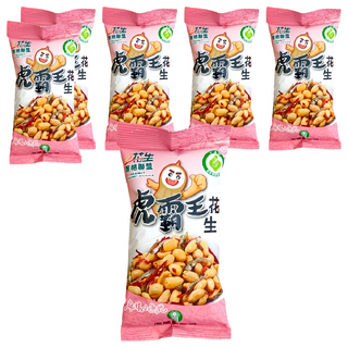 虎尾鎮農會 虎霸王花生 麻辣小魚乾, 6包, 70g