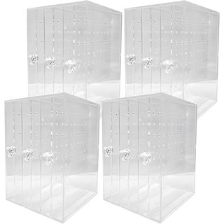 葉子小舖 壁掛透明收納盒 壓克力耳環展示盒, 透明, 4個