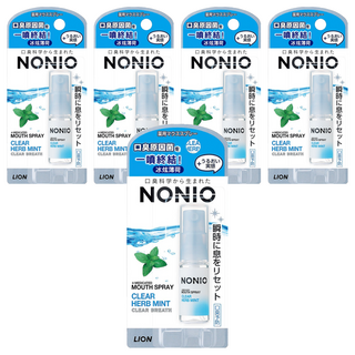 LION 獅王 NONIO 終結口氣淨涼噴劑 冰炫薄荷, 5ml, 5瓶