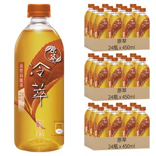 原萃 冷萃 金萱烏龍茶, 無糖 無香料, 滴濾慢釀, 含南投金萱烏龍茶葉, 450ml, 72瓶