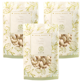 GreenMarket 菓青市集 原味生腰果/堅果 230g - 健康休閒零食, 3包