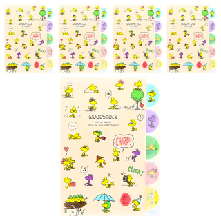 sun-star PEANUTS 史努比 L型A4五夾層資料夾 糊塗塌客綜合版, 5個