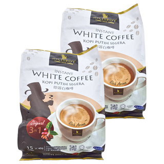富家仔 RICHBOY 南洋風味白咖啡 三合一 經典原味, 40g, 15包, 2袋