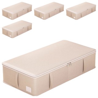 小麥購物 大容量棉被收納箱 L1284 67L, 5個, 米色
