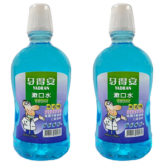 YADRAN 牙得安薄荷殺菌漱口水, 680ml, 2瓶
