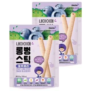 Naeiae 韓國嬰幼兒米棒-藍莓, 不含麵粉、防腐劑和全脂奶粉, 無人工甘味劑和化學添加劑, 30g, 2包