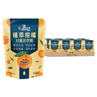 皂福 植萃柑橘抗菌洗衣精補充包 天然鮮榨, 1.5kg, 12包