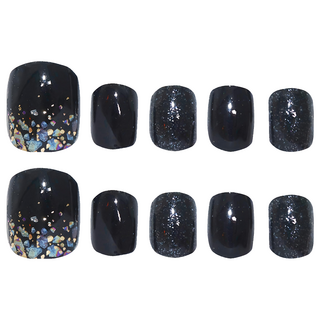 GLOSSYBLOSSOM 足部凝膠美甲貼 Set 38片 - 夜光黑, Night Black, 2組