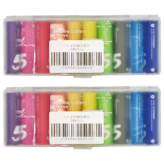 ZMIFI 紫米 彩虹電池 5號 鹼性電池 Set, 20個裝, 2盒