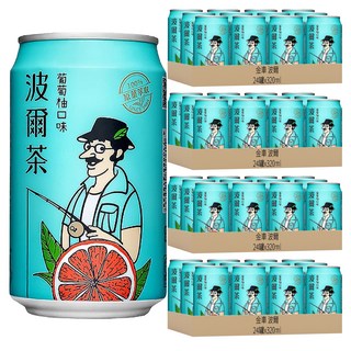 金車 波爾 波爾茶 葡萄柚口味, 320ml, 96罐