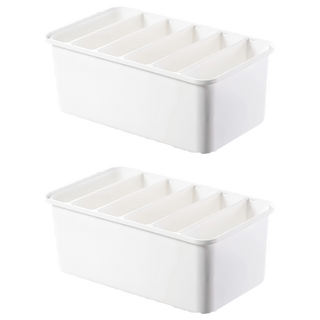 小麥購物 褲子衣物分格收納盒 L2097, 2個, 白色