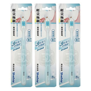 Shallop 刷樂 濃密除菌牙刷 SAA-H005-1 顏色隨機, 1入, 3支