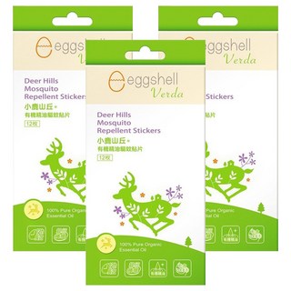 eggshell Verda 小鹿山丘 有機精油驅蚊貼片 12片, 60g, 3盒