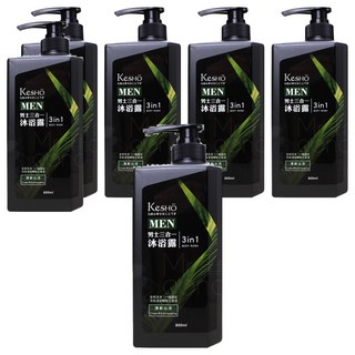 KeSHO 男士三合一沐浴露 清新沁涼 全效潔淨, 800ml, 6瓶