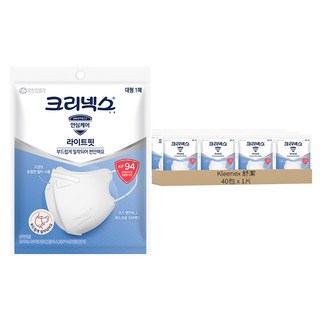 Kleenex 舒潔 Light Fit 安心3D立體口罩 成人用 KF94 L, 白色, 1片, 40包