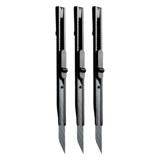 KaCO SLIC E司鋭 30度雕刻工藝美工刀, 3個, 黑色