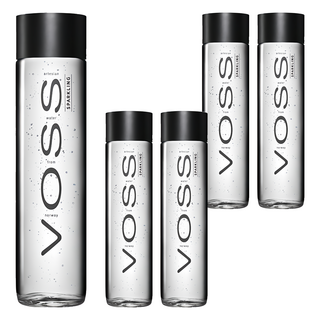 VOSS 芙絲 挪威氣泡礦泉水 香檳級綿密氣泡 玻璃瓶裝, 375ml, 5瓶