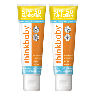 thinkbaby 新寶貝 純物理防曬霜 幼兒款 SPF 50 廣譜UVA/UVB 防水 (80 分鐘) 無BPA 89ml, 2條