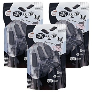 烏嬤嬤 黑芝麻糕, 低糖不膩, 養生健康美味, 香Q不黏牙, 300g, 3袋